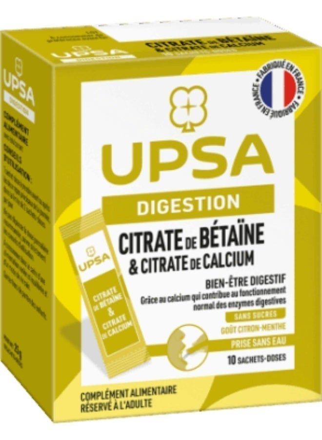 UPSA Digestive Supplement Betaine Citrate & Calcium Citrate 10 Sachets - Image 1
